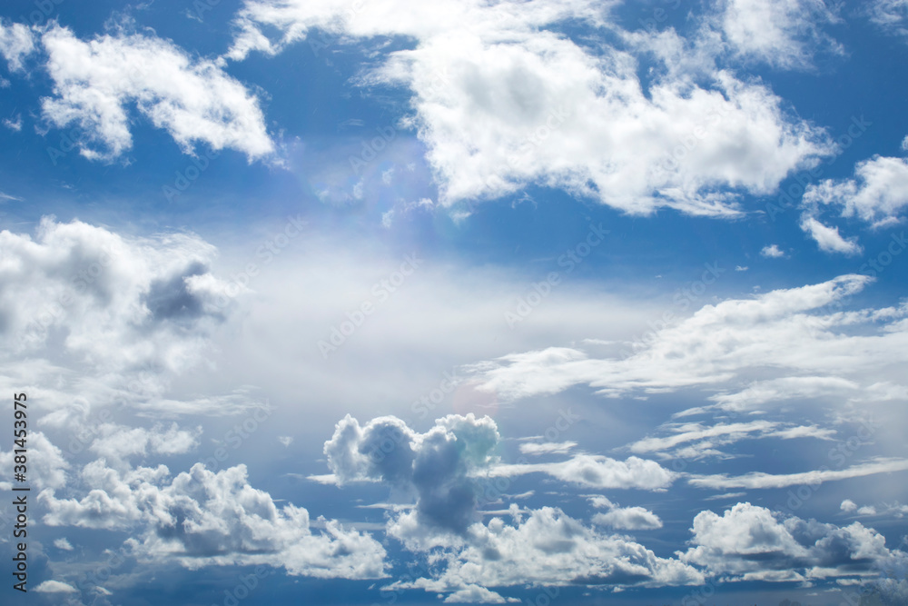 blue sky and White cloud nature background. Beautiful cloud in blue sky. blue sky and White cloud nature background. Beautiful cloud in blue sky.