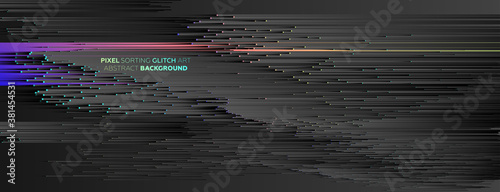 Minimal background with gradient color lines. Geometric trendy design. Pixel sorting glitch style. Eps10 vector illustration