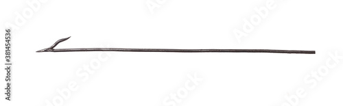 ancient iron spear isolated on white background