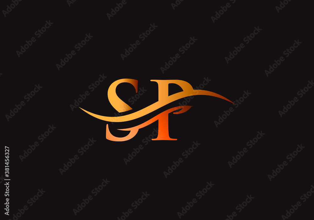 Initial SP logo. letter SP logo design with modern trendy. Stock Vector