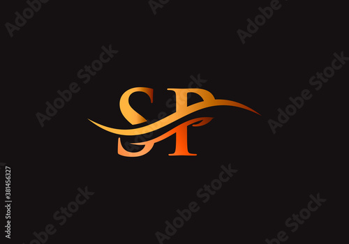 Initial SP logo. letter SP logo design with modern trendy. photo