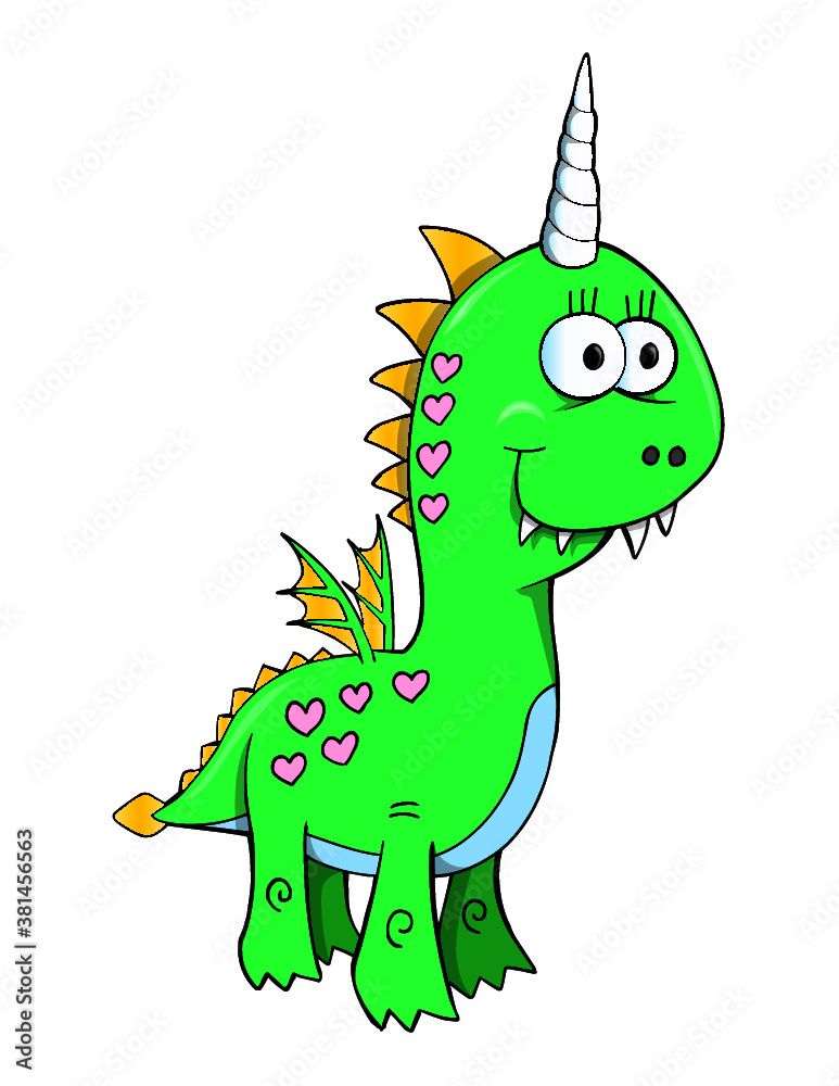 Fototapeta premium Cute Dragon Vector Illustration Art 