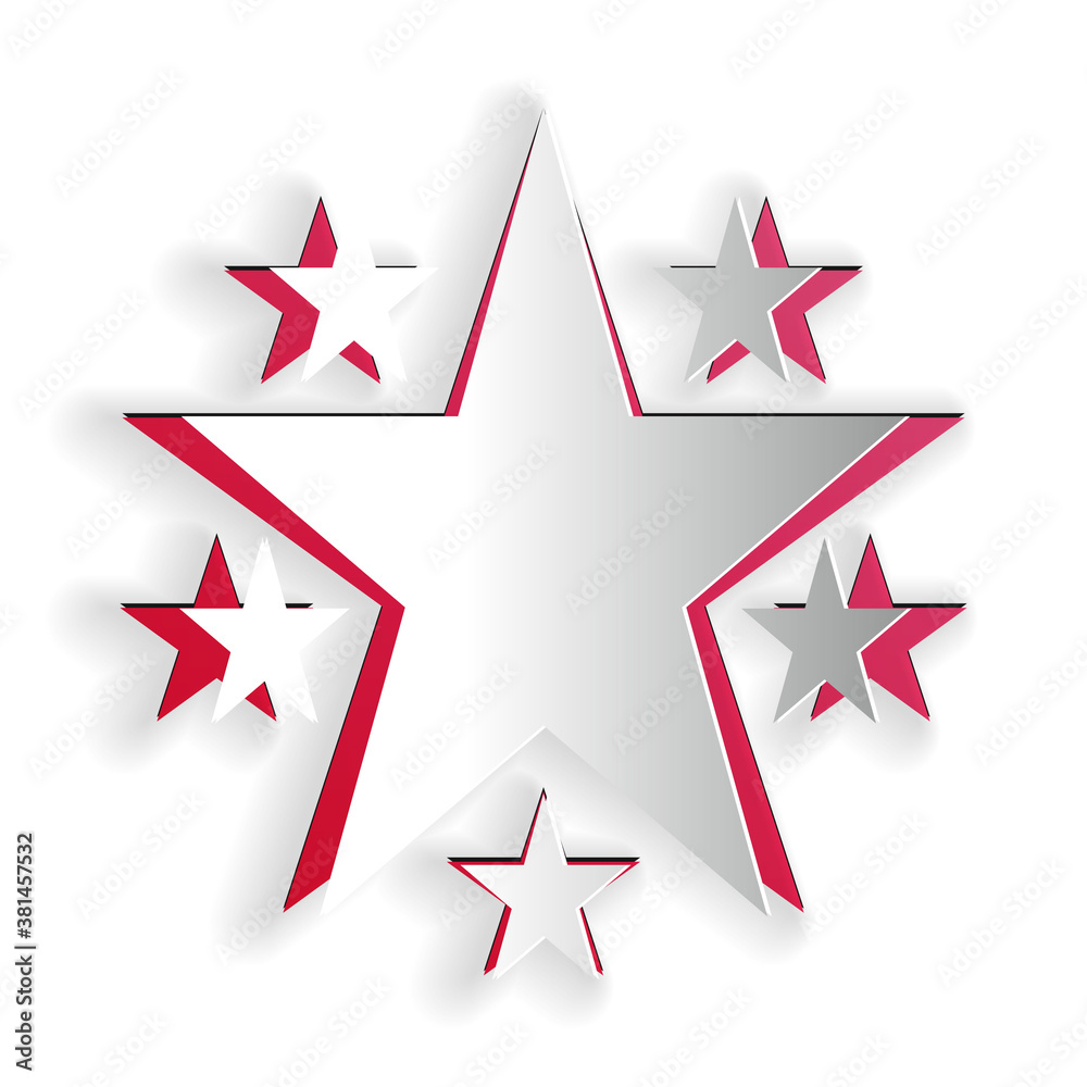 Paper cut Star icon isolated on white background. Favorite, Best Rating, Award symbol. Paper art style. Vector. Paper cut Star icon isolated on white background. Favorite, Best Rating, Award symbol. Paper art style. Vector.