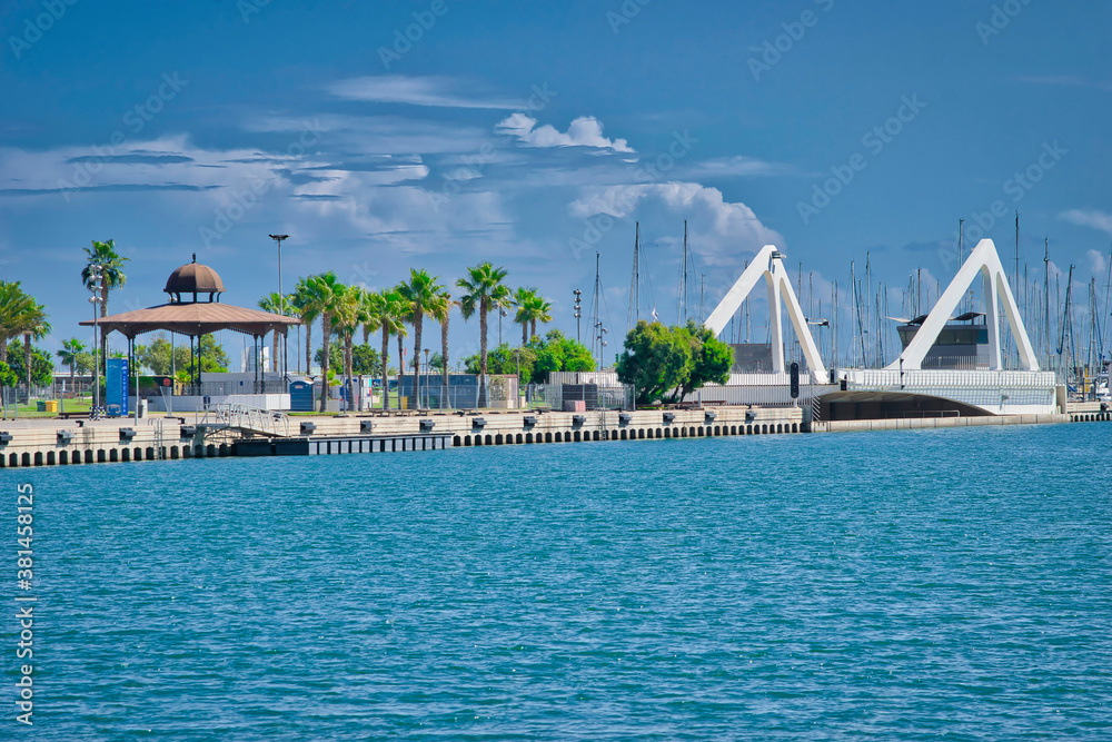 View of the port and yacht club in Valencia