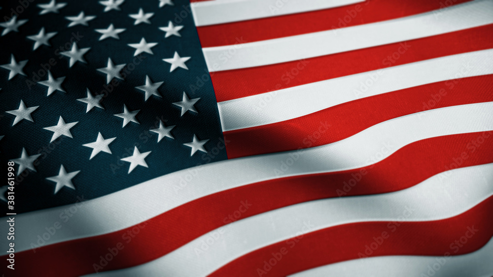 United States of America waving flag. Flag of USA. 3d Rendering