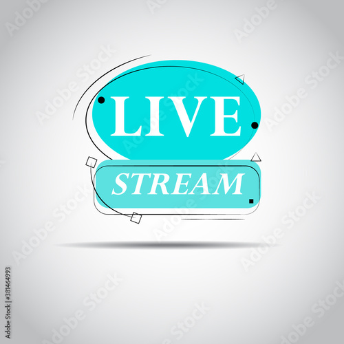 Live stream. Icon vector symbol, isolated on white background. Button video player