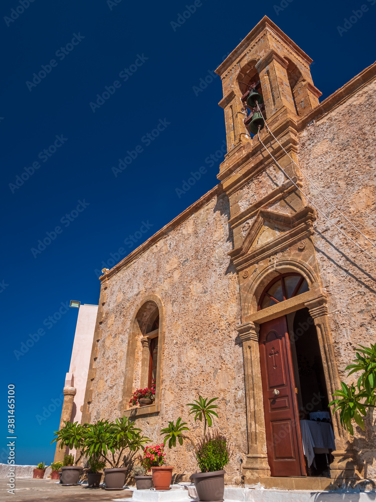Greece Monasteri traditional building with blue sky background 