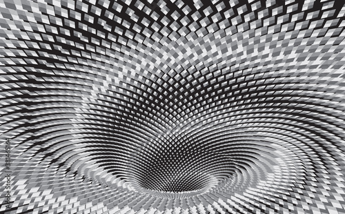 Dotted Halftone Vector Spiral Pattern or Texture.Tunnel