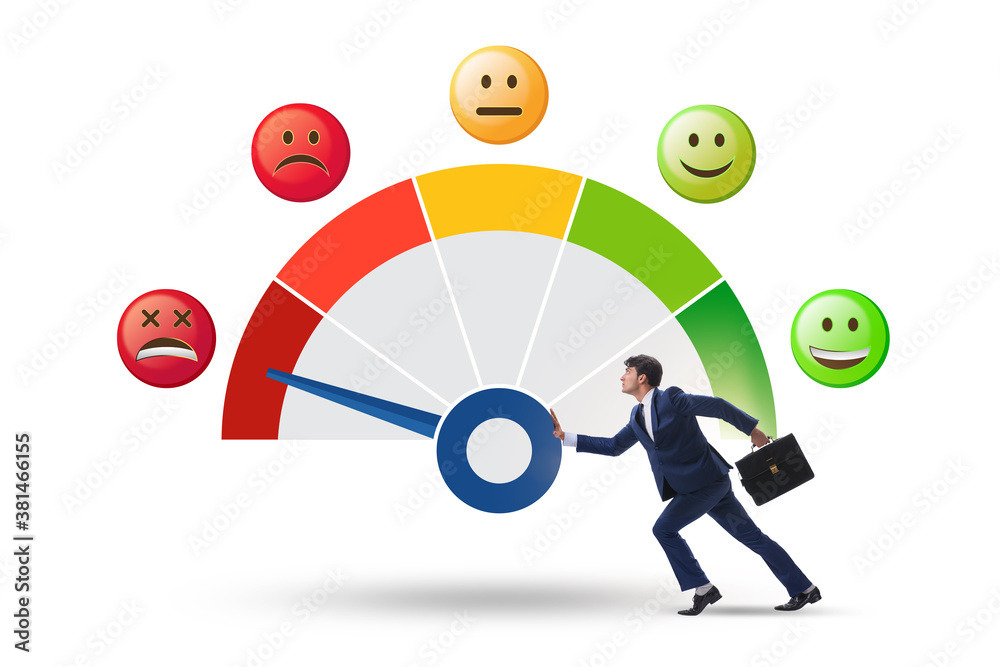 Concept of customer satisfaction with meter Concept of customer satisfaction with meter