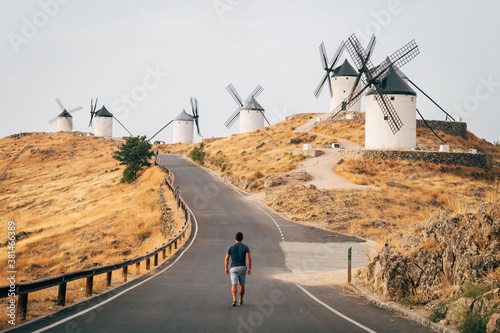 amazing view of consuegra famous windmills. Spain photo