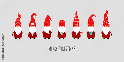 Set of 7 Christmas gnomes photo