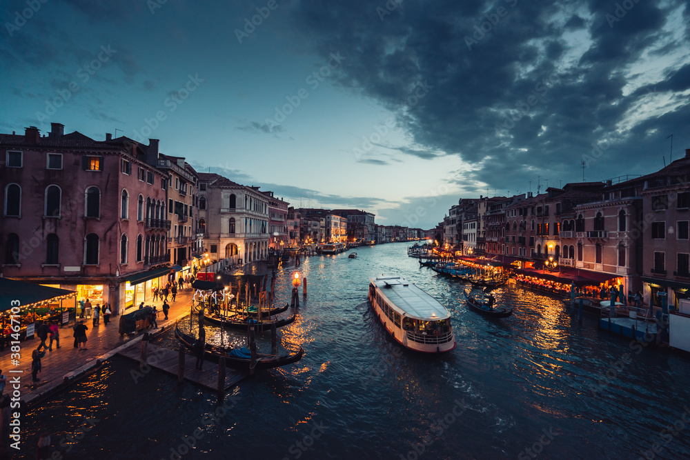 Fototapeta premium Grand Canal in sunset time, Venice, Italy