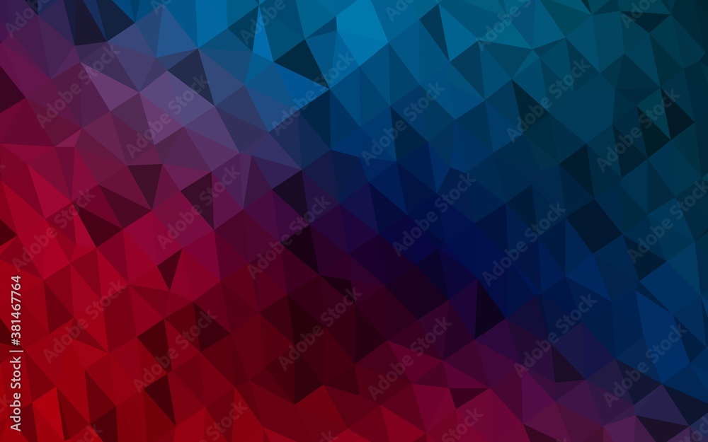 Fototapeta premium Dark Blue, Red vector abstract mosaic pattern. Shining colored illustration in a Brand new style. Polygonal design for your web site.