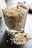 Muesli cereals. Healthy breakfast with oats flakes.