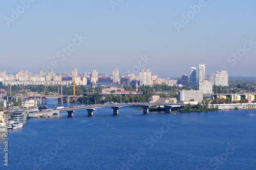 View of the Dnieper River and residential areas © aviavlad