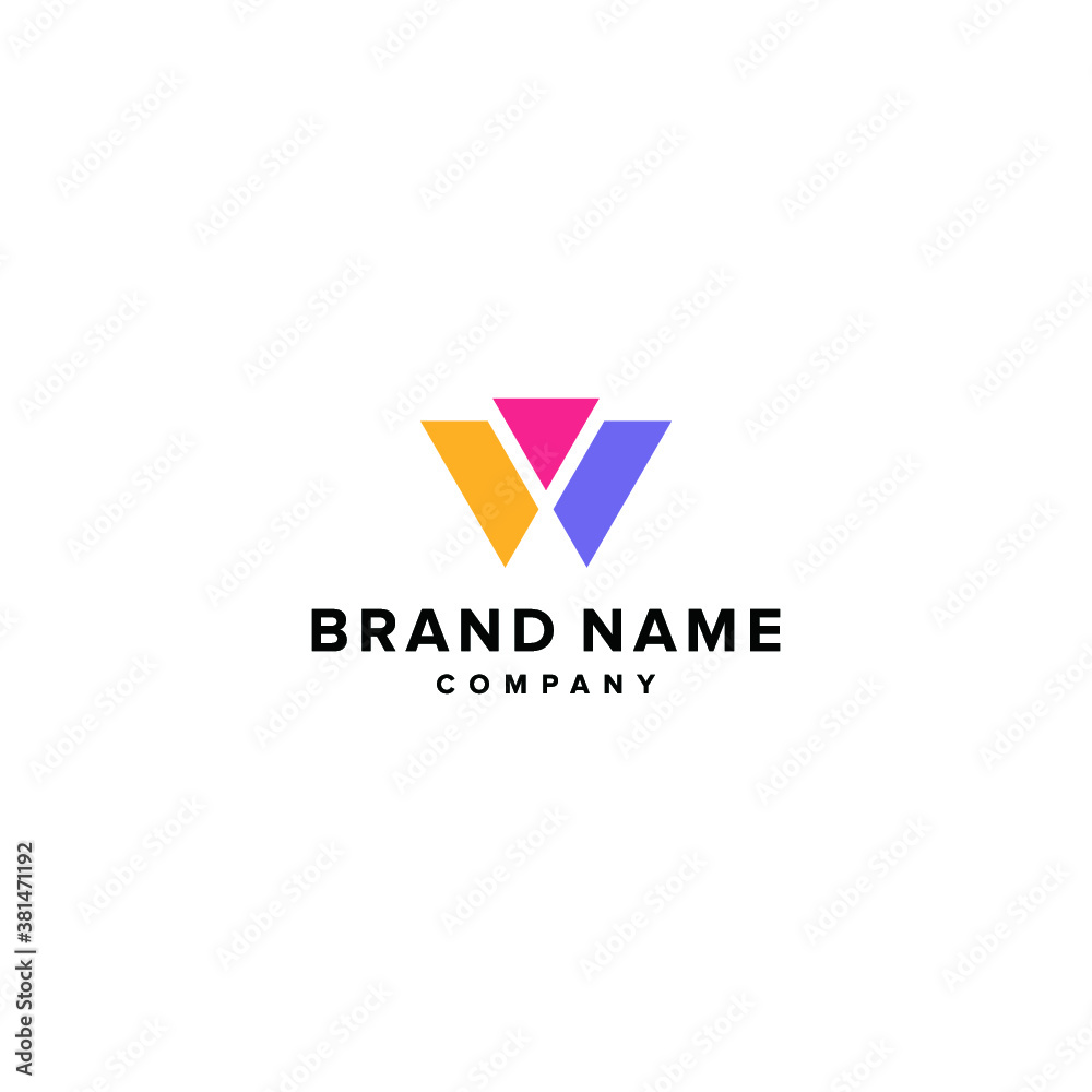 W logo vector alphabet icon illustrations
