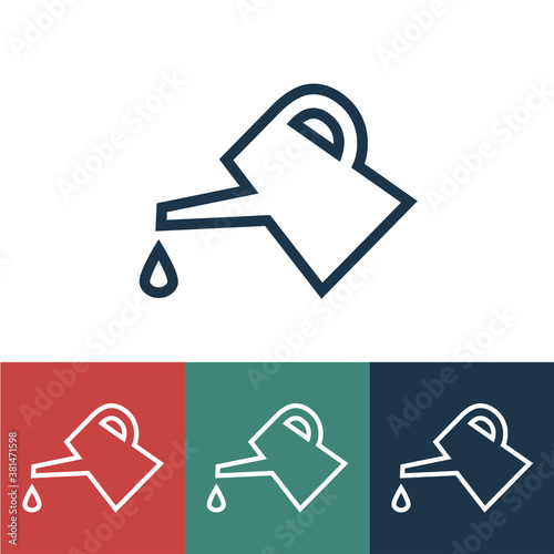 Linear vector icon with watering can for oil