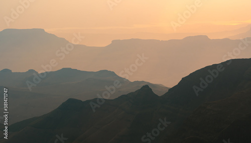 Sunrise of Layers of mountains 