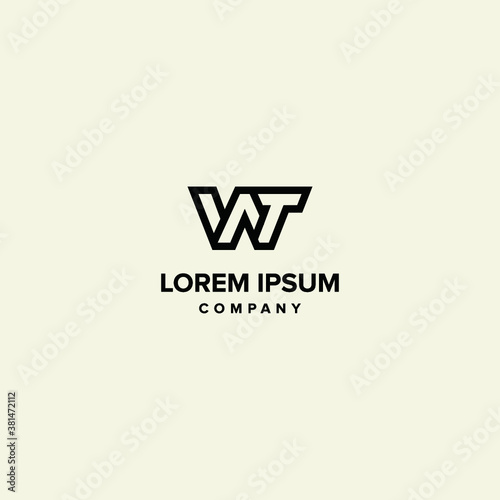 W logo vector WT alphabet icon illustrations