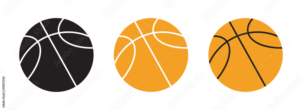 Basketball balls set vector icons