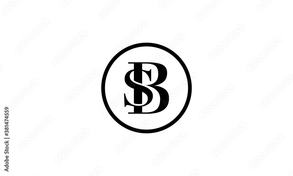 initial letter B and S with circle logo design template initial letter B and S with circle logo design template