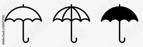 Umbrella simple icon set. Umbrella. Vector illustration photo