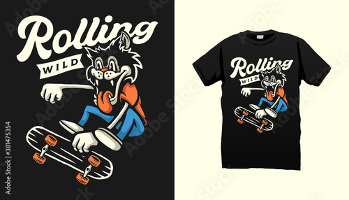 Skateboarding tshirt design