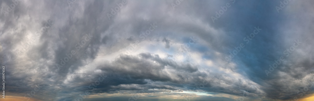 Fantastic dark thunderclouds, sky panorama Fantastic dark thunderclouds, sky panorama