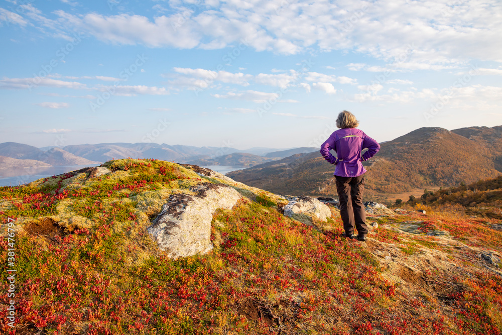 Women hiking in the mountains, Northern Norway Women hiking in the mountains, Northern Norway