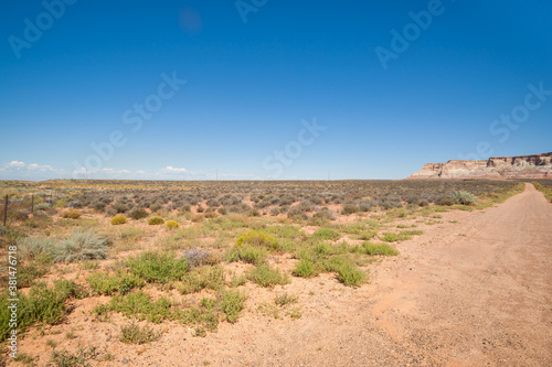 Wide flat desert plains in Arizona