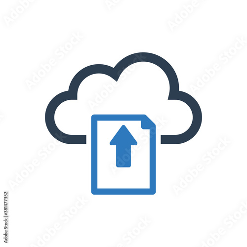 cloud upload file document icon