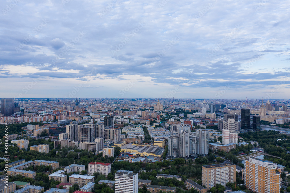 Moscow view from a drone