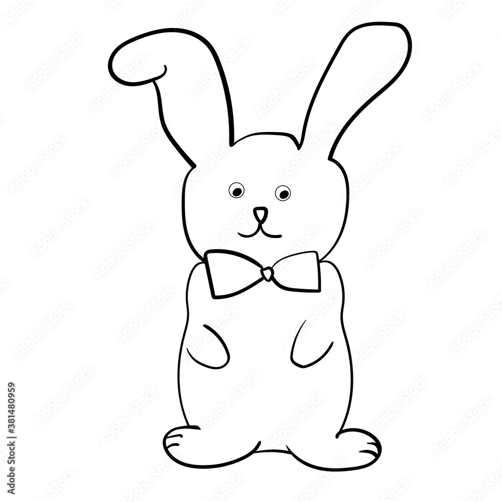 Obraz premium Rabbit or Hare. Fairy tale. Vector in Children's Style. Holiday illustration. Vector illustration.