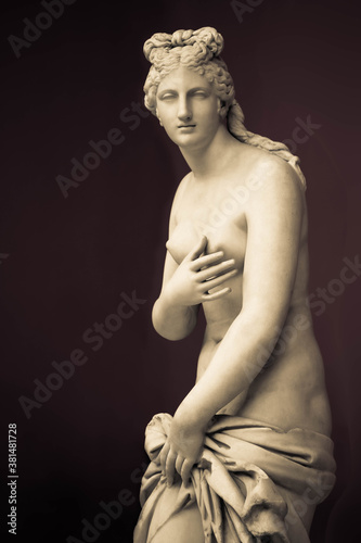Classic beauty in Ancient Greece. Aphrodite pudica in the National Archaeological Museum of Athens.
