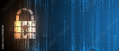 Cyber security and information or network protection. Future technology web services for business and internet project