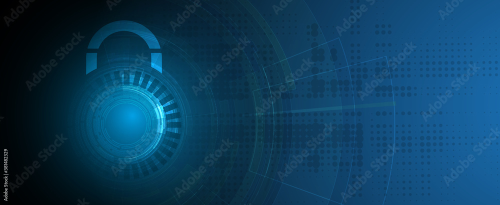 Obraz premium Cyber security and information or network protection. Future technology web services for business and internet project