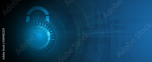 Cyber security and information or network protection. Future technology web services for business and internet project