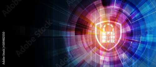 Cybersecurity and information or network protection. Future technology web services for business and internet project