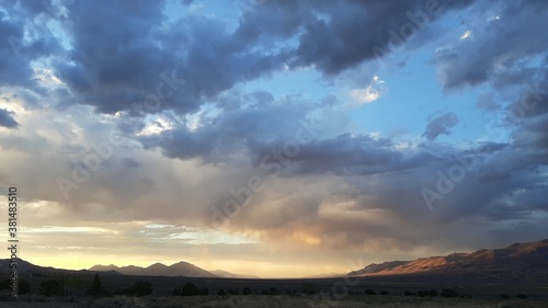 Rural Nevada Mountain Cloudy Sunset