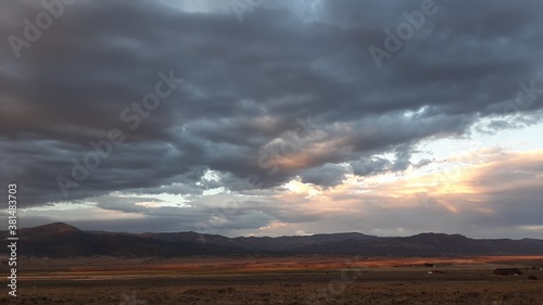 Cloudy Sunset over Rural Nevada Horizon