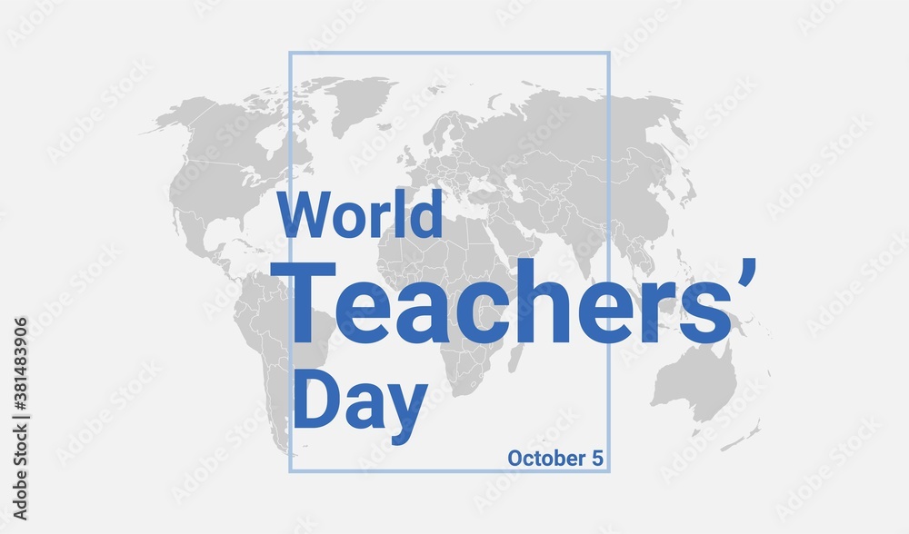 World Teachers Day holiday card. October 5 graphic poster