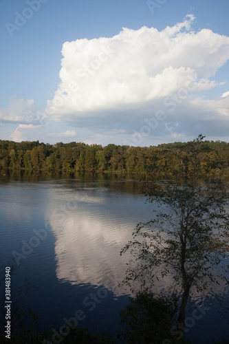 Landscape reflected in water