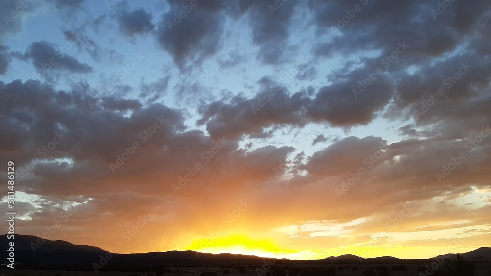 Rural Nevada Cloudy Summer Sunset
