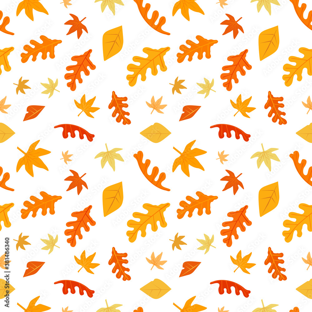 Autumn fallling leaves seamless vector pattern Autumn fallling leaves seamless vector pattern