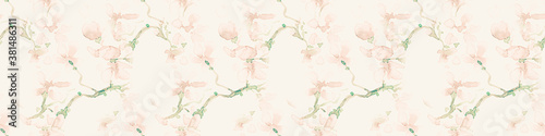 Seamless Flower Repeating. Pale Cherry Petal 