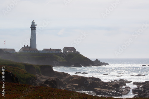Lighthouse on a rocky shore