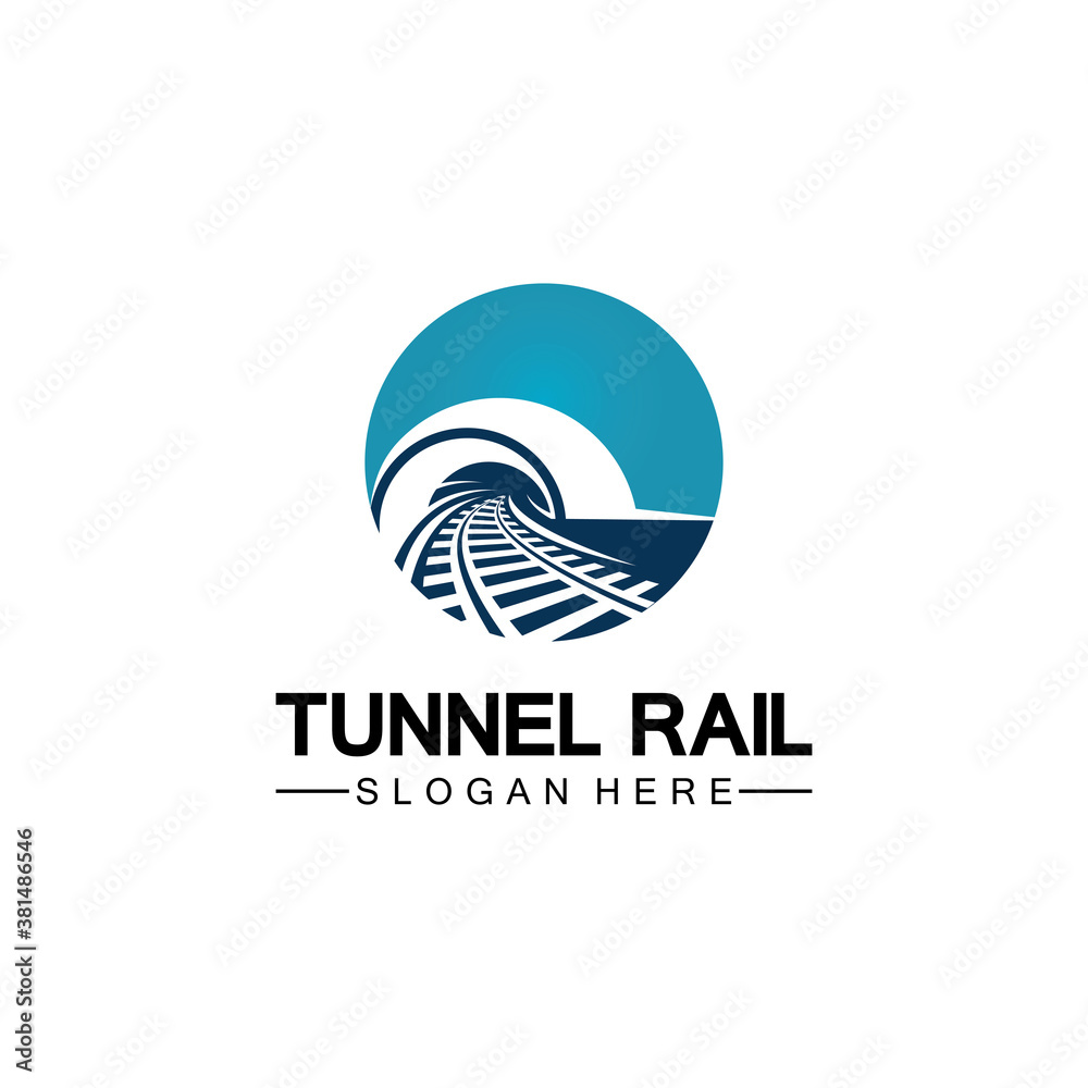 Rail with tunnel logo icon vector design template Rail with tunnel logo icon vector design template