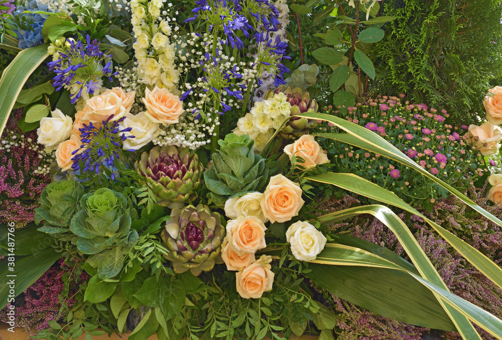 A beautiful bouquet of decorative flowers.