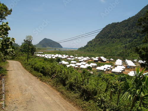 Landscape View of Traditional Village at Remote Area in Aceh, Indonesia photo