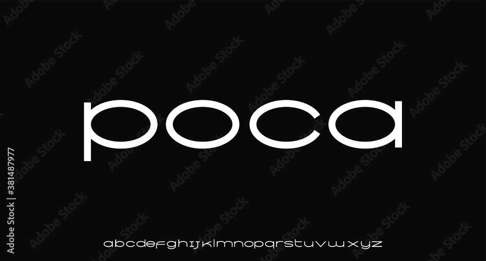 modern geometric sans serif futuristic font alphabet vector set	
